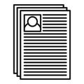 Personal guard papers icon, outline style