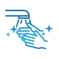 Personal hand hygiene, washing hands water disease prevention and health care gradient style icon