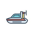 Color illustration icon for personal hovercraft, sport and racer