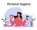 Personal hygiene. Healthy lifestyle and self-care. Character dental