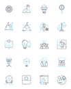 Personal improvement linear icons set. Progress, Growth, Development, Self-discovery, Achievement, Transformation Royalty Free Stock Photo