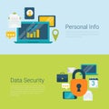 Personal info data security flat vector infographics web banner