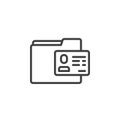 Personal info folder line icon