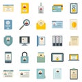 Personal information icons set flat vector isolated Royalty Free Stock Photo