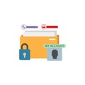 Personal information,  illustration. White background. EPS 10 Royalty Free Stock Photo