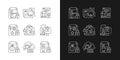 Personal information linear icons set for dark and light mode
