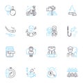 Personal intelligence linear icons set. Self-awareness, Insightfulness, Empathy, Introspection, Adaptability, Creativity Royalty Free Stock Photo