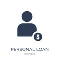 Personal loan icon. Trendy flat vector Personal loan icon on white background from business collection