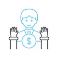 personal loans line icon, outline symbol, vector illustration, concept sign Royalty Free Stock Photo