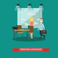 Personal manager concept vector illustration in flat style Royalty Free Stock Photo