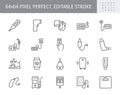 Personal medical devices line icons. Vector illustration include icon - thermometer, glucometer, insulin pump, outline