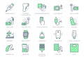 Personal medical devices line icons. Vector illustration include icon - thermometer, glucometer, insulin pump, outline