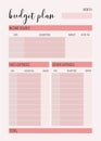 Personal Monthly budget planner