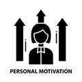 personal motivation icon, black vector sign with editable strokes, concept illustration