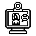 Personal online meeting icon, outline style