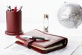 Personal organizer with pen Royalty Free Stock Photo