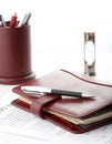 Personal organizer with pen Royalty Free Stock Photo