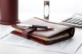 Personal organizer with pen Royalty Free Stock Photo