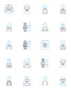 Personal outlook linear icons set. Optimism, Pessimism, Hope, Despair, Resilience, Confidence, Doubt line vector and Royalty Free Stock Photo