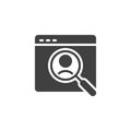 Personal page search vector icon