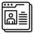 Personal pages icon, outline style