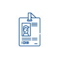 Personal pass line icon concept. Personal pass flat vector symbol, sign, outline illustration.