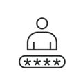 Personal password, icon in line design. Password, security, login, lock, key, authentication, privacy on white