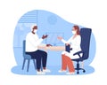 Personal physician appointment 2D vector isolated illustration Royalty Free Stock Photo