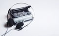 Personal portable stereo cassette player with headphones