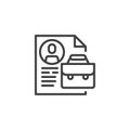 Personal portfolio line icon