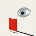 Personal privacy and data security vector concept. Symbol of surveillance, protection. Minimal illustration. Royalty Free Stock Photo