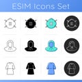 Personal protective equipment icons set Royalty Free Stock Photo