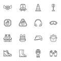 Personal protective equipment line icons set Royalty Free Stock Photo