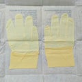 Personal Protective Equipment PPE latex exam gloves Royalty Free Stock Photo