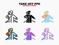 PPE Take Off icon with different style. Royalty Free Stock Photo