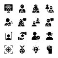Personal Quality, Employee Management Solid Icons Pack Royalty Free Stock Photo