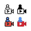 Personal Record and shooting for YouTube Video Channel Icon, Logo, and illustration