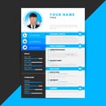 Personal Resume. Modern template in blue style. Vector