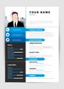 Personal Resume. Modern template in blue style. Vector