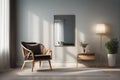 Personal Room Ambiance: Chair and Mirror in Realistic Setting