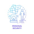 Personal security blue gradient concept icon Royalty Free Stock Photo