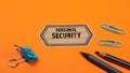 PERSONAL SECURITY. Orange notes and documents folder. Office supplies Royalty Free Stock Photo