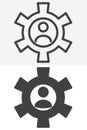 Personal setting user gear line and solid different style vector icon set Royalty Free Stock Photo