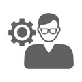 Personal, settings icon. Gray vector graphics Royalty Free Stock Photo