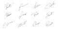 Personal signature autograph collection Royalty Free Stock Photo
