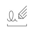 Personal signature line outline icon Royalty Free Stock Photo