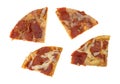 Personal size pepperoni pizza slices on a white background Royalty Free Stock Photo