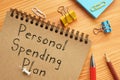 Personal Spending Plan is shown on the conceptual business photo