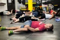 Personal Trainer giving fitness instruction at a Crossfit group class