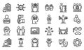 Personal traits icons set, outline style Royalty Free Stock Photo